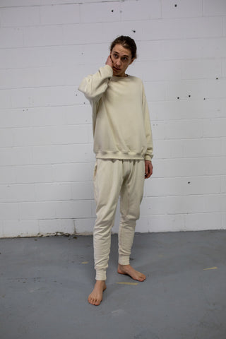 IVORY FRENCH TERRY CONTRAST JOGGER